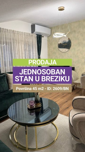 ✔️Prodaja ✔️Jednosoban stan ✔️Parking mjesto ✔️U blizini Brčko city Park/Brezik ✔️Useljiv ✔️Nova gradnja ✔️II sprat ✔️45m² ✔️Luksuzno namješten ✔️Dnevna soba sa kuhinjom i trpezarijom ✔️Spavaća soba ✔️Kupatilo ✔️Hodnik ✔️Terasa potpuno postakljena sa harmonika mehanizmom ✔️Postavljena PVC i staklena pregrada između hodnika i kuhinje ✔️Zidovi urađeni sa fasadnim slojem ✔️PVC stolarija sa roletnama ✔️Podno etažno grijanje ✔️Inverter klima uređaj ✔️Kvalitetni laminati, keramika i sanitarije

Namještaj i cijena: U oglašenoj cijeni uključeni su kuhinja, ugradbeni plakari i klima uređaj. Kupovina sa kompletnim namještajem moguća je po cijeni od 135.000 KM.

📩 Pišite u DM za više informacija!
🔑 Broj nekretnine / ID: 2609/BN
🚫 Sve naše usluge za kupce su besplatne!

📱 Kontakt: 066/900-222 i 066/900-333🌐 www.emporium-nekretnine.com

📍 Posjetite nas: Agencija za poslovanje nekretninama Ive Andrića br. 11, 76100 Brčko distrikt, BiH

📷 Pogledajte fotografije i rezervišite svoj termin za razgledanje!

✨ Mjesto gdje budućnost nije briga. Samo uživanje. 🏡💫