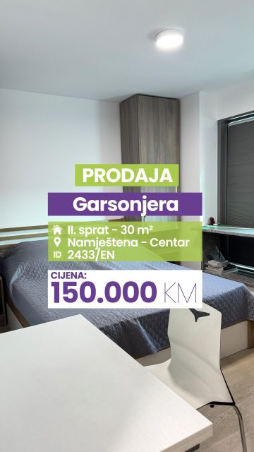 ✔️Prodaja ✔️II. sprat ✔️Namještena garsonjera ✔️30m2
Pišite nam u DM za više informacija ili zakazivanje obilaska!
🔑 Broj Nekretnine/ ID: 2433/EN
🚫 Sve naše usluge za kupce su besplatne!
Kontakt:
📱 Mobilni: 066/900-222 i 066/900-333
🌐 www.emporium-nekretnine.com
📍Posjetite nas:
Agencija za poslovanje nekretninama
Ive Andrića br.11, 76100 Brčko distrikt, BiH
📷 Pogledajte fotografije i rezervišite svoj termin za razgledanje!
Mjesto gdje budućnost nije briga! 💜
#EmporiumNekretnine #Nekretnine #brčko