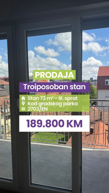 ✔️Prodaja ✔️Stan ✔️Blizu parka ✔️ 73 m² ✔️III. sprat ✔️Balkon ✔️Nova gradnja ✔️Dnevni boravak sa kuhinjom ✔️ Tri spavaće sobe ✔️ Kupatilo ✔️ Hodnik ✔️ Balkon ✔️ Nova gradnja ✔️ PVC stolarija sa roletnama ✔️ Sigurnosna ulazna vrata ✔️ Etažno podno grijanje

📩 Pišite u DM za više informacija!
🔑 Broj nekretnine / ID: 2703/EN
🚫 Sve naše usluge za kupce su besplatne!

📱 Kontakt: 066/900-222 i 066/900-333
🌐 www.emporium-nekretnine.com

📍 Posjetite nas:
Agencija za poslovanje nekretninama
Ive Andrića br. 11, 76100 Brčko distrikt, BiH

📷 Pogledajte fotografije i rezervišite svoj termin za razgledanje!

✨ Mjesto gdje budućnost nije briga. Samo uživanje. 🏡💫

#emporiumnekretnine #brčko #kupovinanekretnina