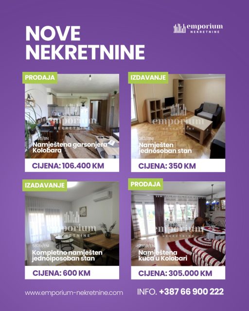 Za više informacija o ovim nekretninama kontaktirajte nas na broj 📞 066 900 222 ili nam pišite u DM.

Rado ćemo vam poslati sve detalje i organizovati razgledanje.

🚫 Sve naše usluge za kupce su besplatne!
 🌐 www.emporium-nekretnine.com

📍 Posjetite nas: Agencija za poslovanje nekretninama Ive Andrića br. 11, 76100 Brčko distrikt 

Emporium Nekretnine su mjesto gdje budućnost nije briga. 💜