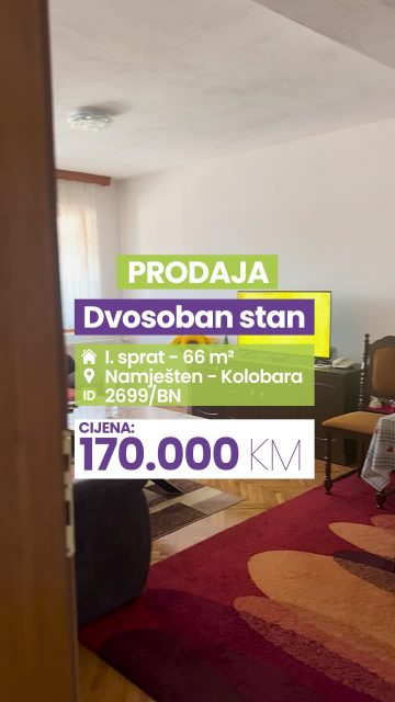✔️Prodaja ✔️Useljiv ✔️Namješten ✔️Dvosoban stan ✔️66m² ✔️ I. sprat ✔️Kolobara ✔️Dnevni boravak sa trpezarijom ✔️Kuhinja sa ostavom ✔️Spavaća soba ✔️Kupatilo ✔️Hodnik ✔️Zatvoren balkon ✔️Drvena stolarija sa roletnama ✔️Etažno grijanje ✔️Parketi u sobama ✔️Keramika i sanitarije ✔️Funkcionalan raspored prostorija

📩 Pišite u DM za više informacija!
�🔑 Broj nekretnine / ID: 2699/BN
�🚫 Sve naše usluge za kupce su besplatne!

📱 Kontakt:�066/900-222 i 066/900-333�🌐 www.emporium-nekretnine.com

📍 Posjetite nas:�Agencija za poslovanje nekretninama�Ive Andrića br. 11, 76100 Brčko distrikt, BiH

📷 Pogledajte fotografije i rezervišite svoj termin za razgledanje!

✨ Mjesto gdje budućnost nije briga. Samo uživanje. 🏡💫

#emporiumnekretnine #brčko #kupovinanekretnina