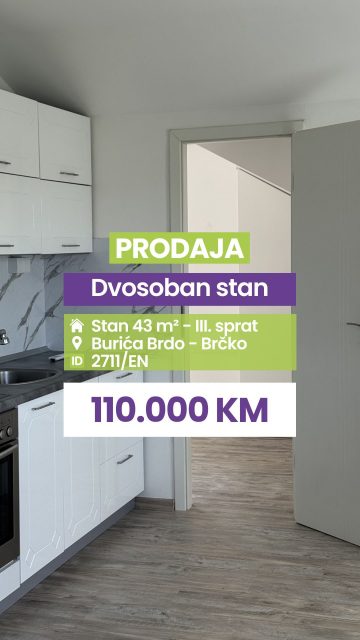 ✔️Prodaja ✔️Dvosoban stan ✔️43m² ✔️Burića Brdo ✔️Klima ✔️Dnevna soba sa kuhinjom ✔️Dvije sobe ✔️Kupatilo ✔️Hodnik ✔️Balkon ✔️PVC stolarija sa roletnama ✔️U cijenu uključena kuhinja i ugradbeni plakar

Broj nekretnine / ID: 2470/EN

Pišite u DM za više informacija!
 Sve naše usluge za kupce su besplatne!

Kontakt: 066/900-222 i 066/900-333 
Za više nekretnina posjetite naš web sajt: www.emporium-nekretnine.com

Nalazimo se na adresi:  Ive Andrića br. 11, 76100 Brčko distrikt, BiH

Emporium Nekretnine su
mjesto gdje budućnost nije briga.

#emporiumnekretnine #brčko #kupovinanekretnina